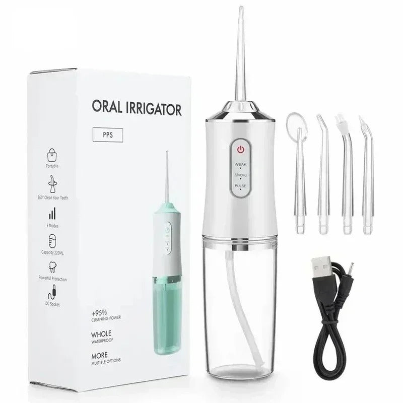 Water Flosser with Pressurized Cleaning and Three Modes, Four Nozzles All Vera Mart