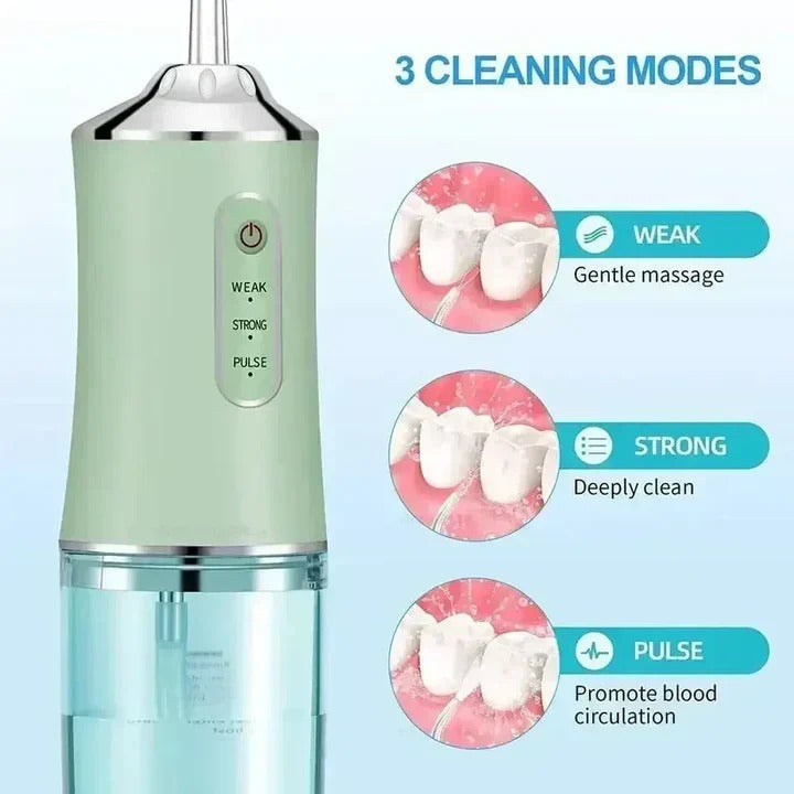 Water Flosser with Pressurized Cleaning and Three Modes, Four Nozzles All Vera Mart