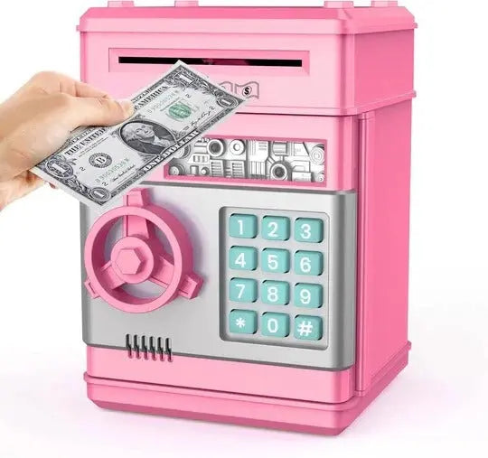 Kids Electronic Piggy Bank with Automated Bill Slot and Dual Lock Security, LED Prompts All Vera Mart