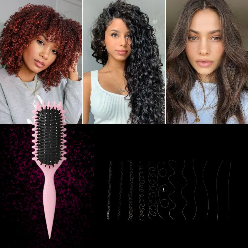 Wide Bristle Curl Brush with Heat Resistant Design and Ergonomic Handle All Vera Mart