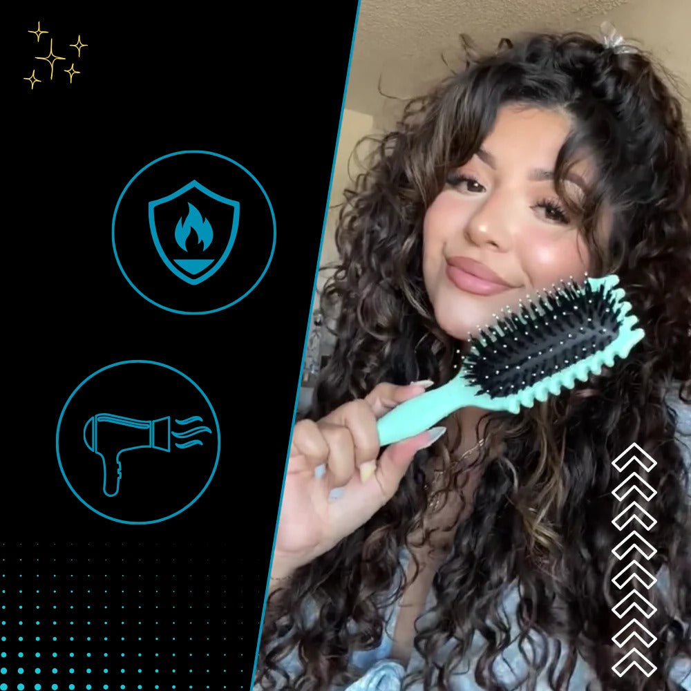 Wide Bristle Curl Brush with Heat Resistant Design and Ergonomic Handle All Vera Mart