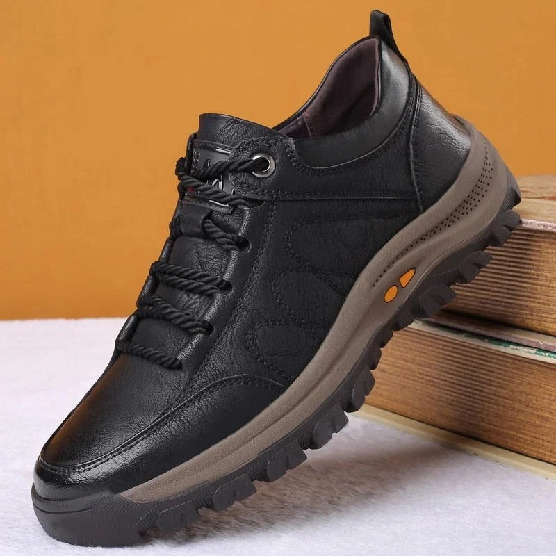 Arch Support Outdoor Shoes with Sealed Cowhide and Textured Rubber Sole All Vera Mart