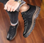 Arch Support Outdoor Shoes with Sealed Cowhide and Textured Rubber Sole All Vera Mart