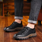 Arch Support Outdoor Shoes with Sealed Cowhide and Textured Rubber Sole All Vera Mart