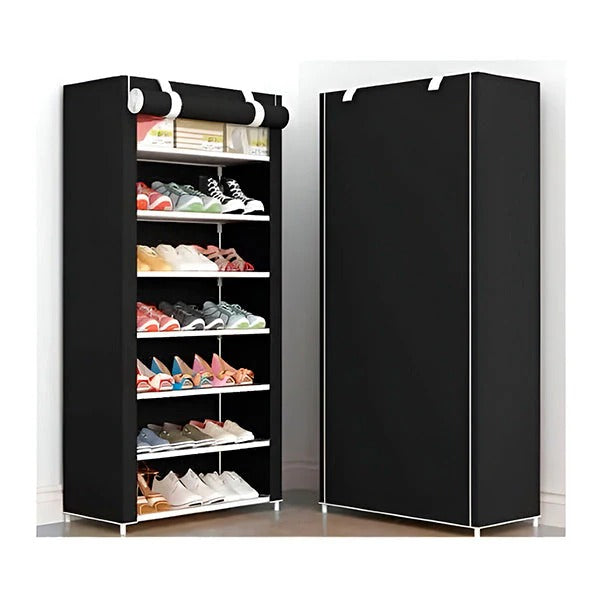 Tall Slim Shoe Rack That Holds Up to 30 Pairs with Tool Free Assembly and Non Slip Base