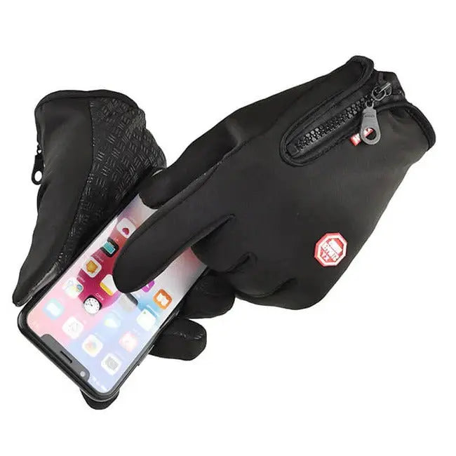 Touchscreen Winter Gloves with Triple-Layer Insulation and Anti-Slip Palm, Zippered Cuff All Vera Mart