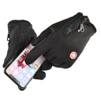 Touchscreen Winter Gloves with Triple-Layer Insulation and Anti-Slip Palm, Zippered Cuff All Vera Mart