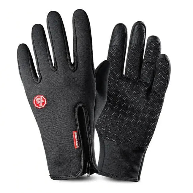 Touchscreen Winter Gloves with Triple-Layer Insulation and Anti-Slip Palm, Zippered Cuff All Vera Mart