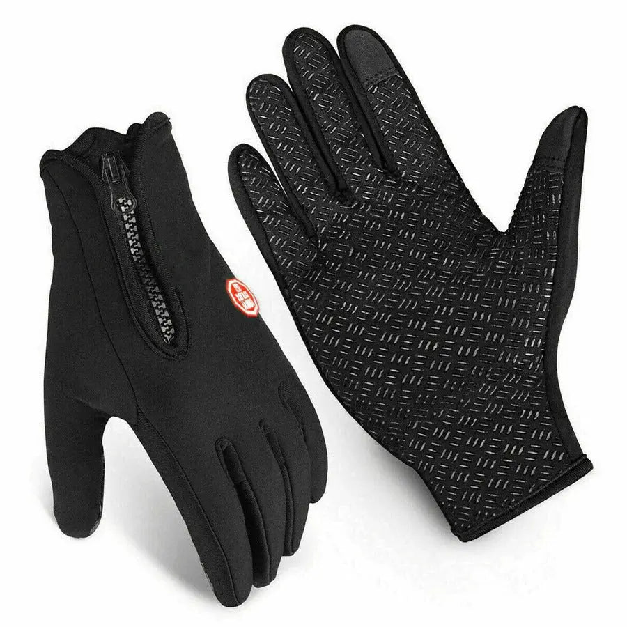 Touchscreen Winter Gloves with Triple-Layer Insulation and Anti-Slip Palm, Zippered Cuff All Vera Mart