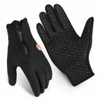 Touchscreen Winter Gloves with Triple-Layer Insulation and Anti-Slip Palm, Zippered Cuff All Vera Mart