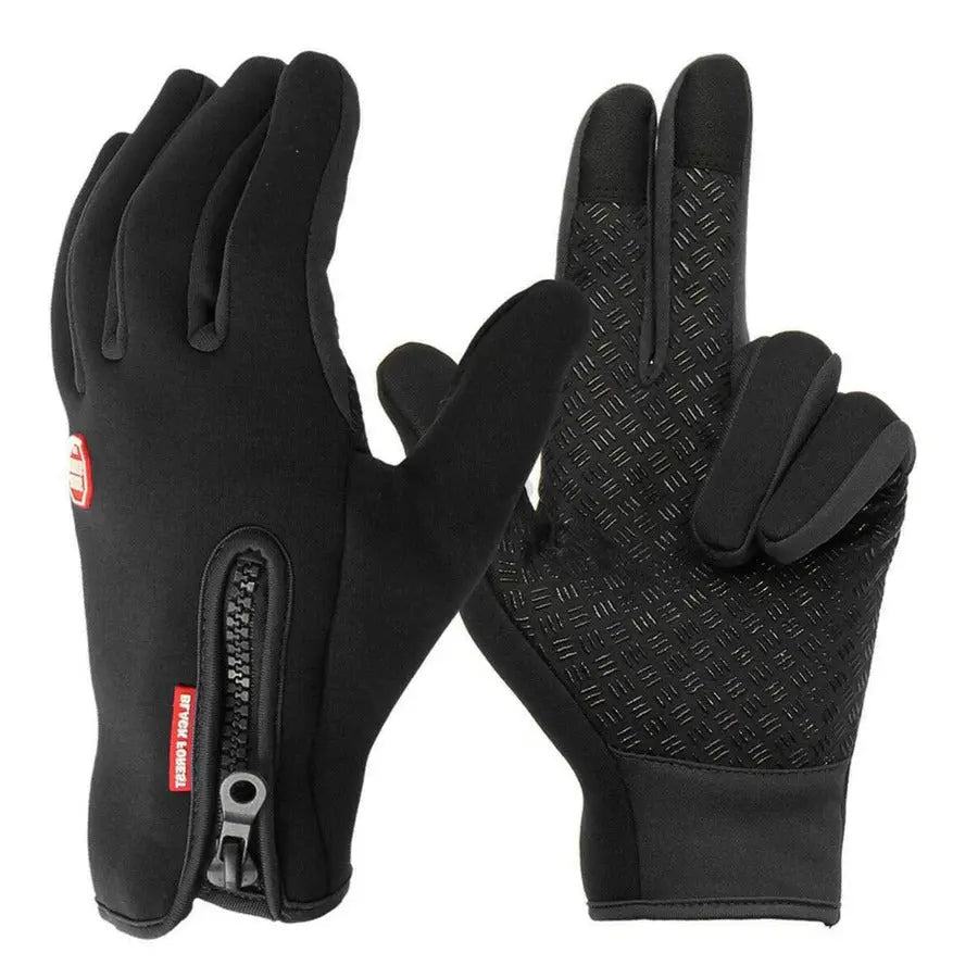 Touchscreen Winter Gloves with Triple-Layer Insulation and Anti-Slip Palm, Zippered Cuff All Vera Mart