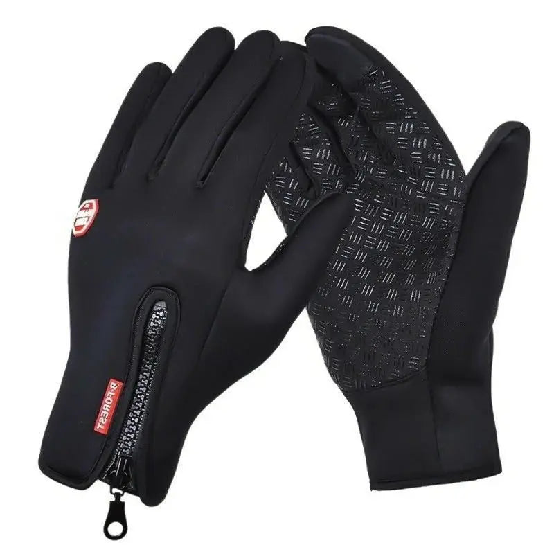 Touchscreen Winter Gloves with Triple-Layer Insulation and Anti-Slip Palm, Zippered Cuff All Vera Mart