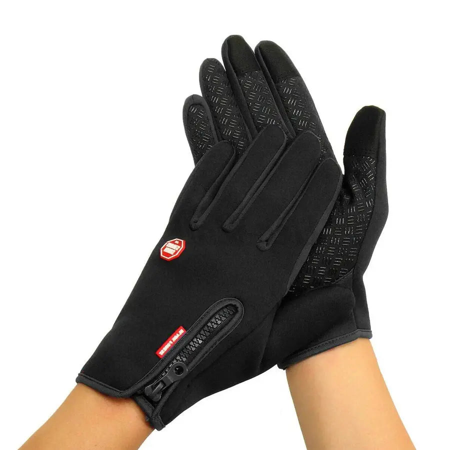 Touchscreen Winter Gloves with Triple-Layer Insulation and Anti-Slip Palm, Zippered Cuff All Vera Mart