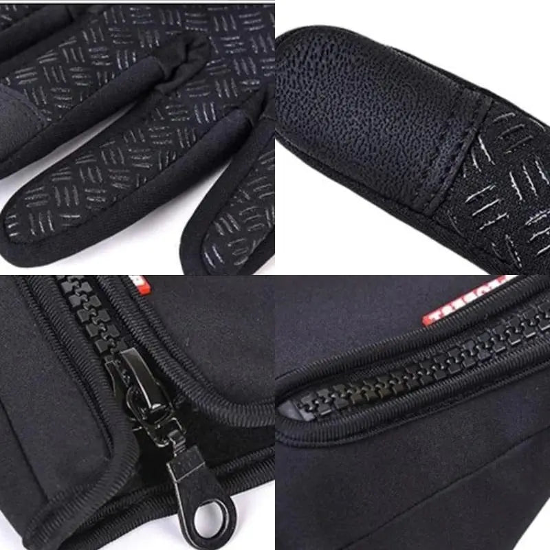 Touchscreen Winter Gloves with Triple-Layer Insulation and Anti-Slip Palm, Zippered Cuff All Vera Mart