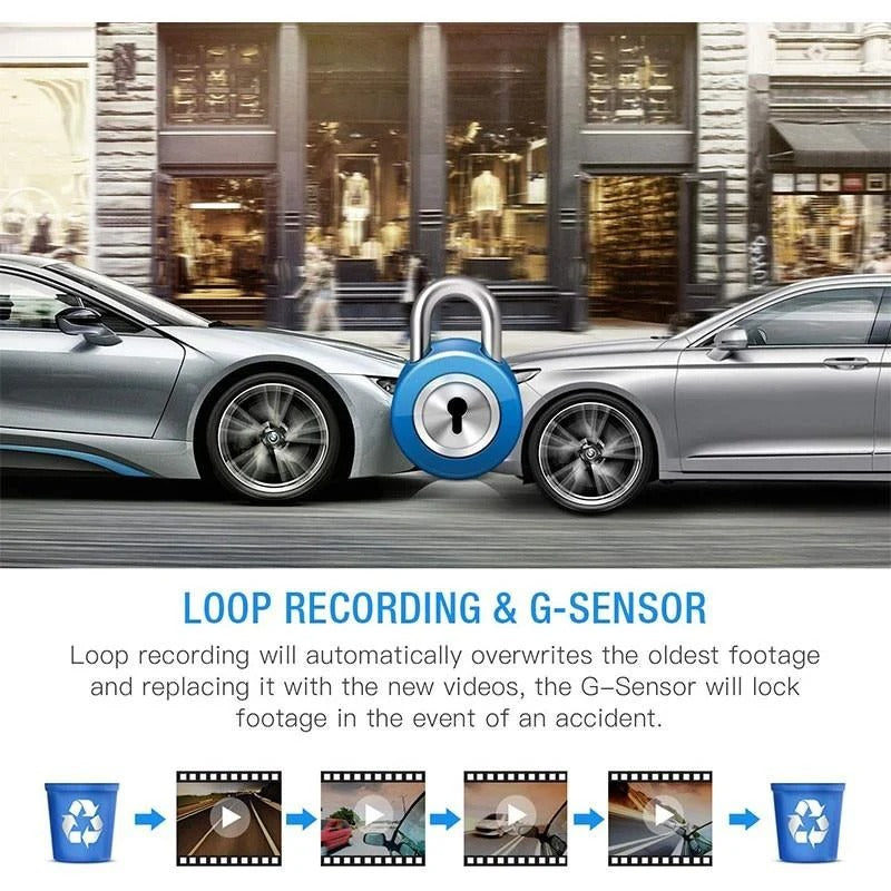 Dual Dash Cam with Front and Rear 1080P Recording and Collision Detection All Vera Mart