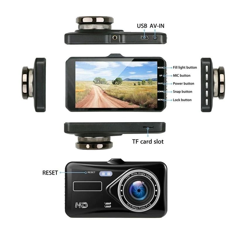 Dual Dash Cam with Front and Rear 1080P Recording and Collision Detection All Vera Mart