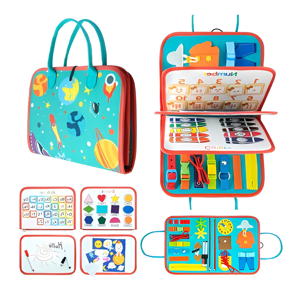 Interactive Sensory Board with Multiple Activity Elements for Toddler Motor Skills All Vera Mart