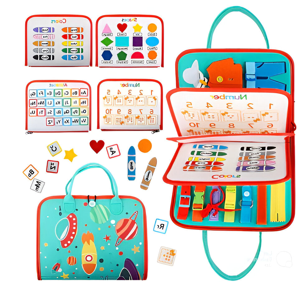 Interactive Sensory Board with Multiple Activity Elements for Toddler Motor Skills All Vera Mart