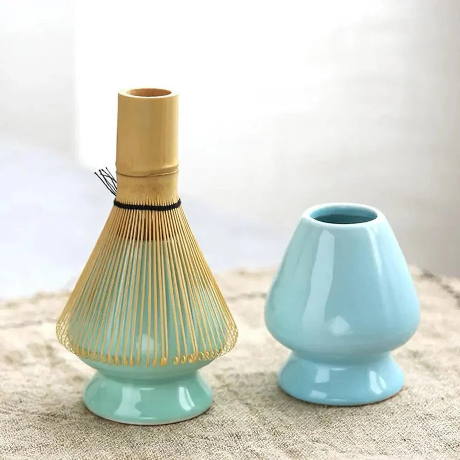 Matcha Whisk Set with Bamboo Spoon and Ceramic Bowl All Vera Mart