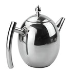 Stainless Steel Teapot with Built-In Strainer and Drip-Resistant Spout, 33oz All Vera Mart