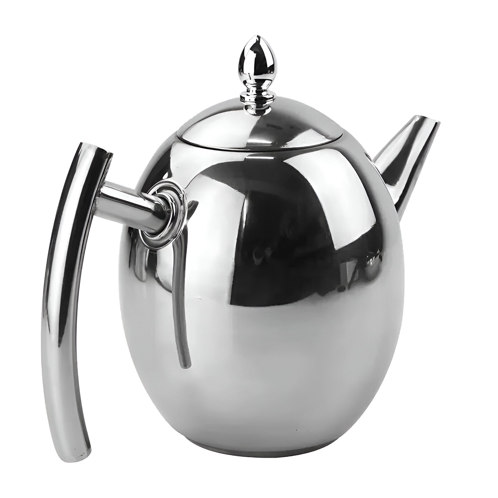 Stainless Steel Teapot with Built-In Strainer and Drip-Resistant Spout, 33oz All Vera Mart