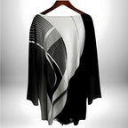 Women's Geometric Print Top with Asymmetric Hem and Long Sleeves All Vera Mart