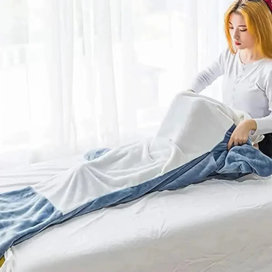 Shark Mouth Hoodie Blanket for Adults with Plush Flannelette and Full Body Coverage All Vera Mart