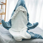 Shark Hooded Blanket with Plush Flannelette and Roomy One-Size Fit All Vera Mart