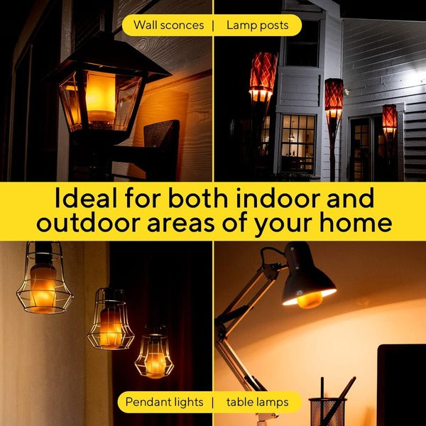 Flickering Flame Effect Bulb with Gravity Sensor and 3-Mode Settings All Vera Mart
