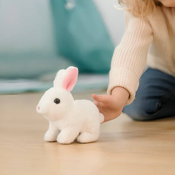 Hopping Bunny Toy with Battery Powered Motion and Soft Plush Fabric All Vera Mart