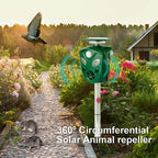 Motion Sensing Animal Repeller with Solar Charging and LED Deterrent, 32ft Detection All Vera Mart