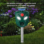 Motion Sensing Animal Repeller with Solar Charging and LED Deterrent, 32ft Detection All Vera Mart