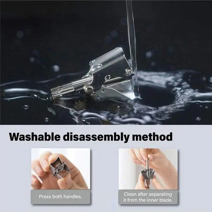 Nose Hair Trimmer with Manual Twist Action and Safety Blades, Compact Stainless Steel All Vera Mart
