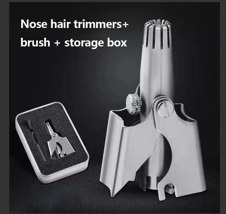 Nose Hair Trimmer with Manual Twist Action and Safety Blades, Compact Stainless Steel All Vera Mart