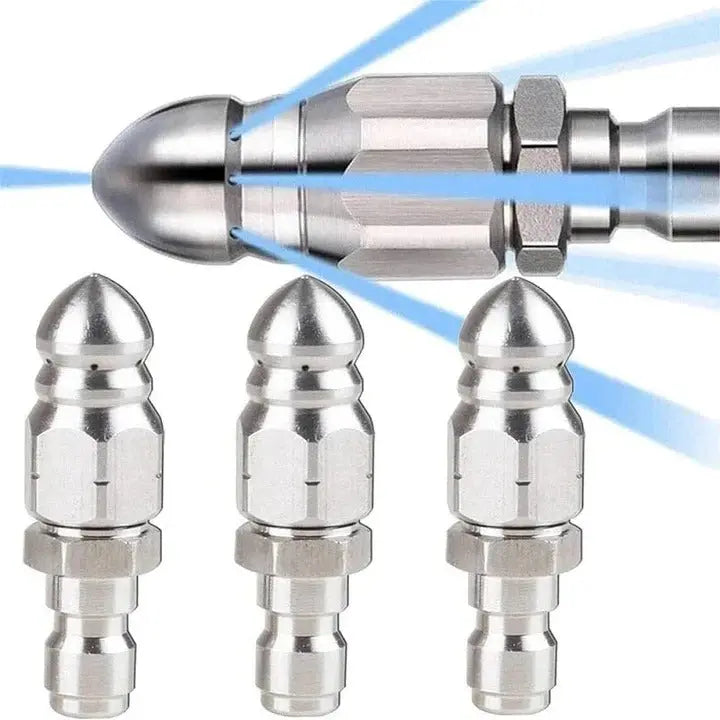 Sewer Jetter Nozzle with Pointed Stainless Tip and Universal Hose for Pressure Washers All Vera Mart