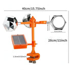 Solar Bird Repeller with Motion-Activated Sounds and Flashing LED, Rotating Mirrors All Vera Mart