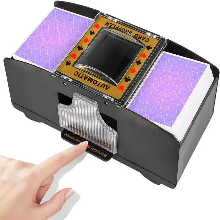 Automatic Card Shuffler with Dual Deck Capacity and Battery Power, Portable All Vera Mart