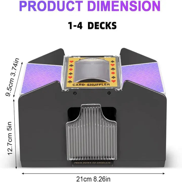 Automatic Card Shuffler with Dual Deck Capacity and Battery Power, Portable All Vera Mart
