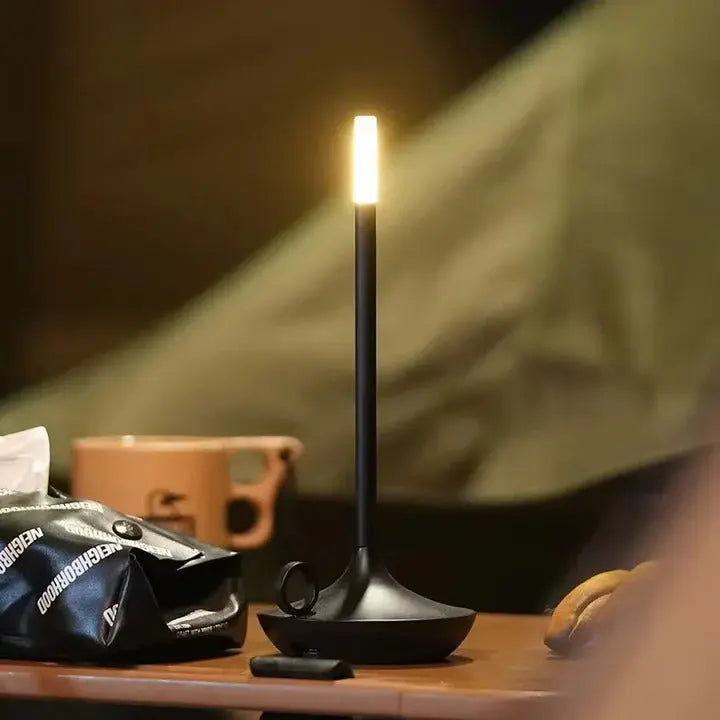 Rechargeable LED Table Lamp with Touch Dimming and Portable Wireless Use, 12-Hour Battery All Vera Mart