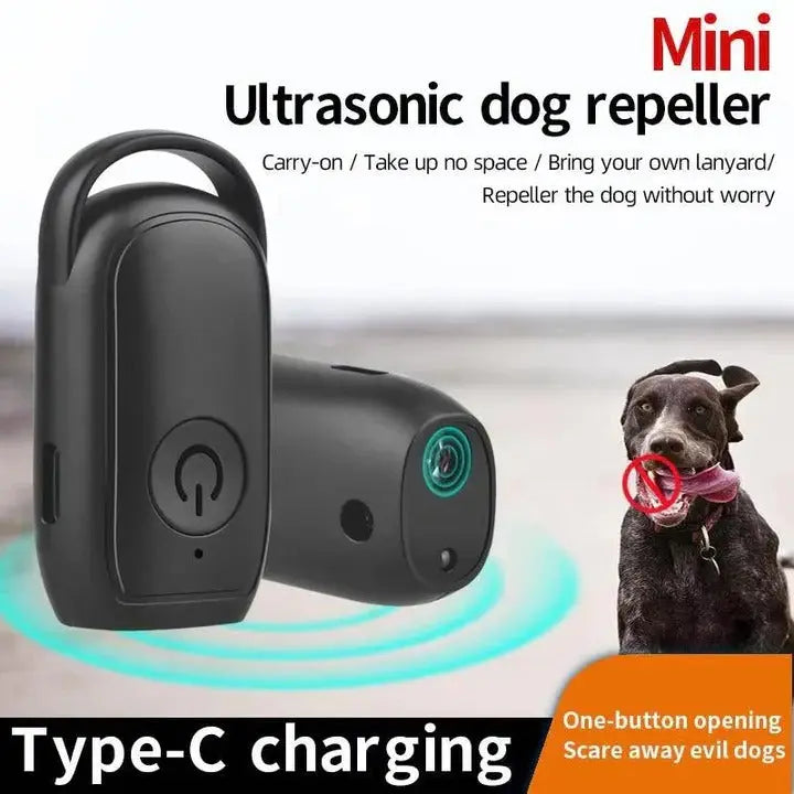 Ultrasonic Dog Deterrent with One-Button Activation and Pocket Clip, Replaceable Batteries All Vera Mart