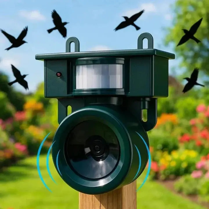 Motion Sensor Bird Repeller with Adjustable Sensitivity and Volume Control, Weatherproof All Vera Mart
