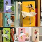 Skirt-Shaped Tissue Box Cover with Weighted Base and Flutter Collar, Fits Standard Boxes All Vera Mart