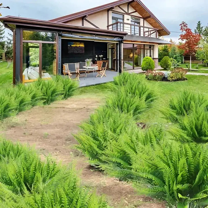 Artificial Boston Fern with 18 Full Fronds and UV-Stable Weather-Resistant Foliage All Vera Mart