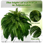 Artificial Boston Fern with 18 Full Fronds and UV-Stable Weather-Resistant Foliage All Vera Mart