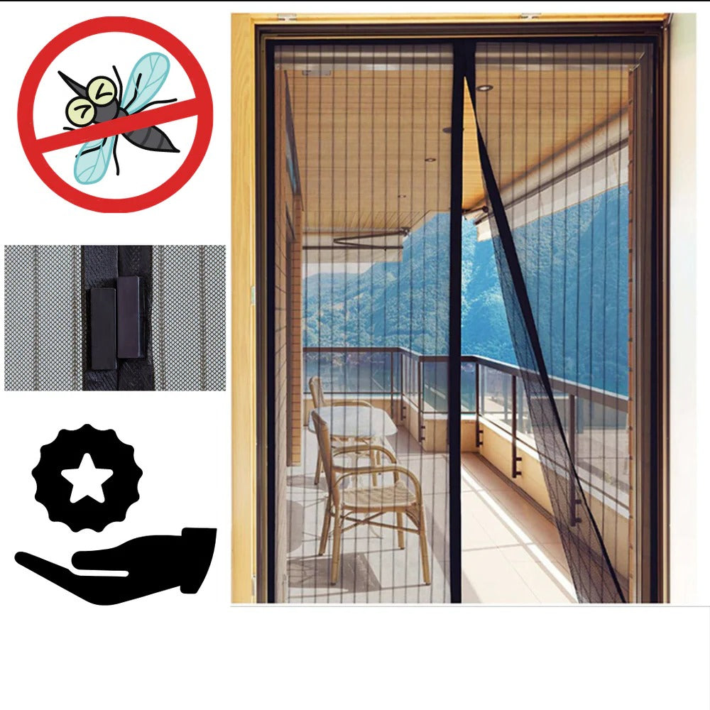 Magnetic Door Screen with Automatic Closure and Adjustable Mesh Panels All Vera Mart