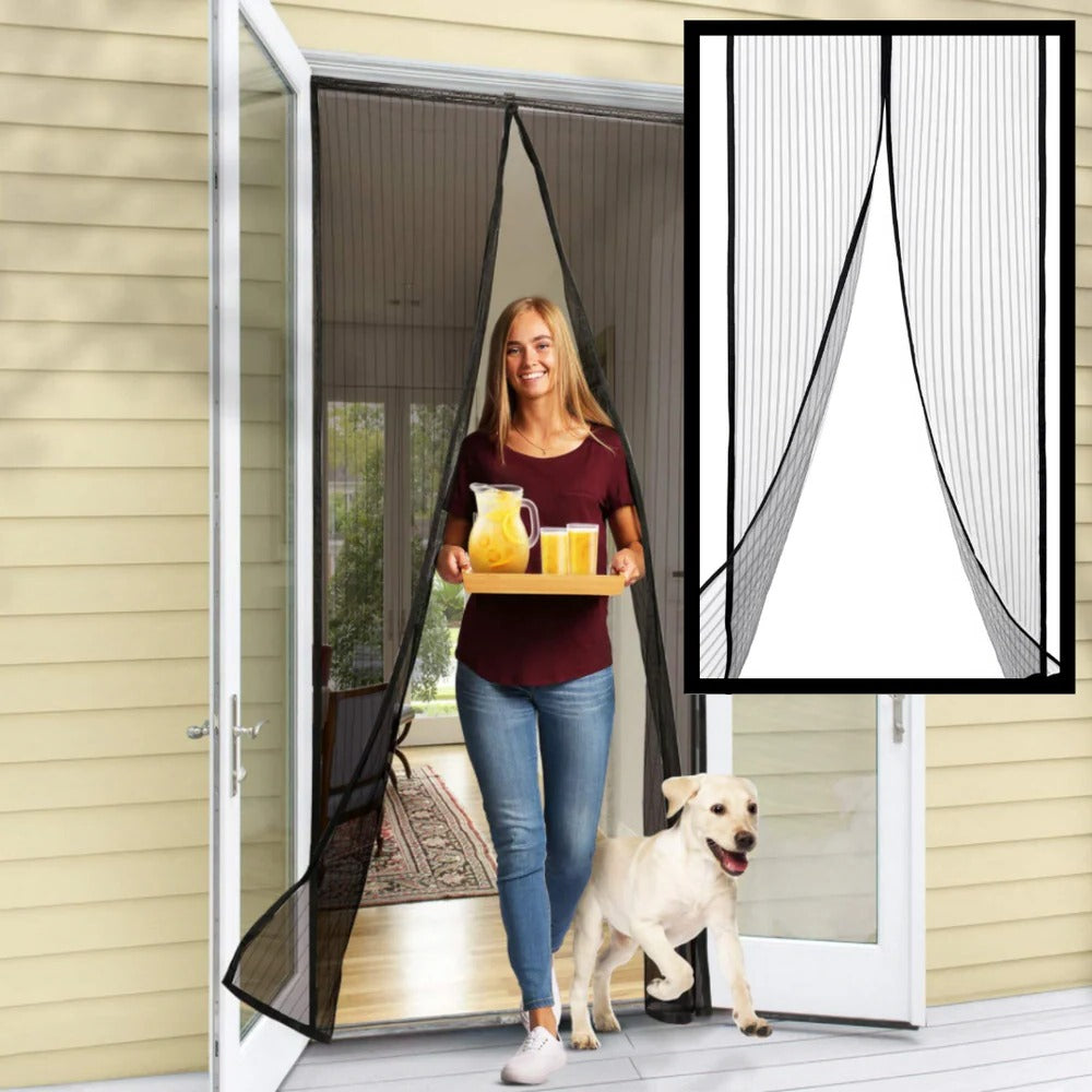 Magnetic Door Screen with Automatic Closure and Adjustable Mesh Panels All Vera Mart