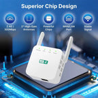 WiFi Repeater with Dual High Gain Antennas and 300 Mbps Speed, 300 Sq Meter Coverage All Vera Mart