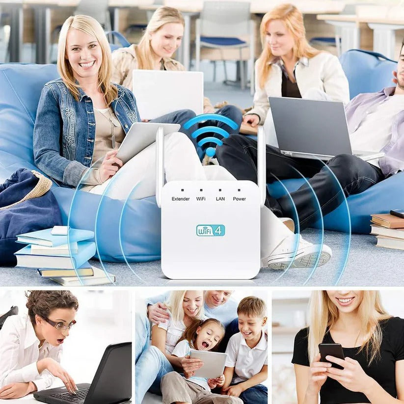 WiFi Repeater with Dual High Gain Antennas and 300 Mbps Speed, 300 Sq Meter Coverage All Vera Mart