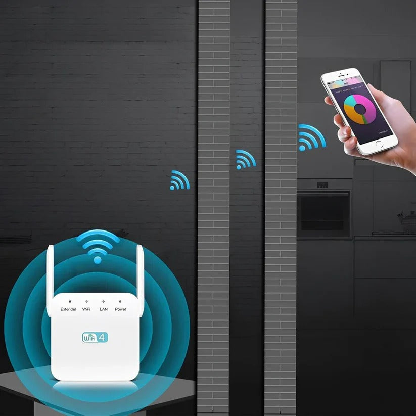 WiFi Repeater with Dual High Gain Antennas and 300 Mbps Speed, 300 Sq Meter Coverage All Vera Mart