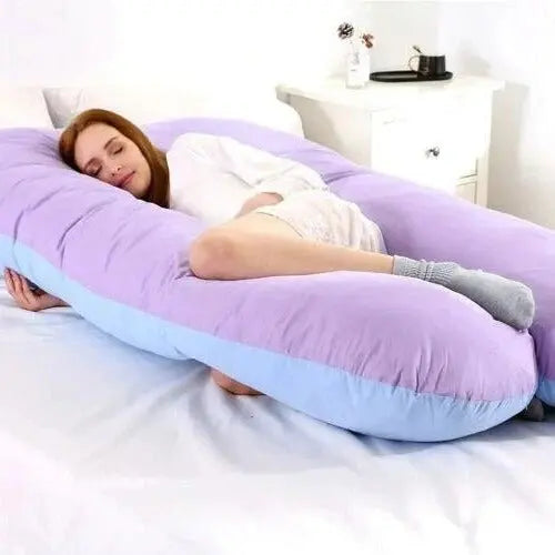 Full Body Pillow with Shredded Memory Foam and U-Shape Support, Removable Jersey Cover All Vera Mart